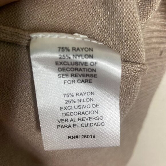 Joseph A Turtleneck Sweater Womens XXL Taupe Neutral Grommet Detail Pullover Fal - Picture 5 of 9